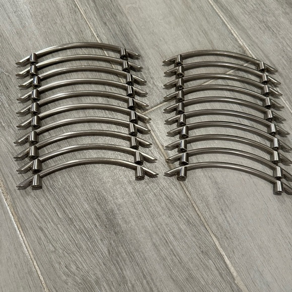 20 hardware handles, drawer pulls, Curved brushed nickel door handles, kitchen - Picture 1 of 9